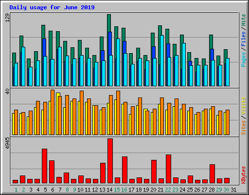 Daily usage for June 2019